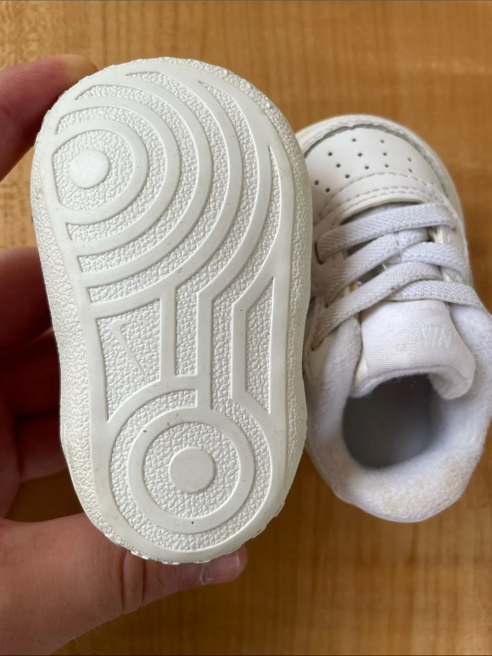 Nike White Baby Leather Walker Sneakers Size 1C